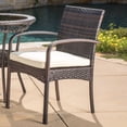 thumbnail image 6 of Venetian 5-Piece Outdoor Round Glass Top Wicker Dining Set with Cushions, Multi-brown, 6 of 8