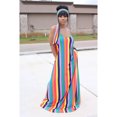 thumbnail image 2 of Henpk Summer Dresses for Women Striped T Shirt Dress Casual Midi Dress Short Sleeve Sundress with Pockets Fashion Sexy Tie-Dye Print Strap Sleeveless Backless Dress With Belt Orange L, 2 of 4