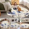 thumbnail image 6 of Area Rug 36in, Retro Blossom Blue Purple Floral Floor Carpet Living Room Rug, Flower on Postcard Texture Non-Slip Welcome Mat Indoor Rugs for Bedroom Dining Room, 6 of 9