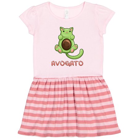 

Inktastic Avogato- Cute Green Cat Avocado Gift Toddler Girl Dress