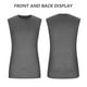 thumbnail image 4 of Camisetas sin mangas grises para hombre, cuello redondo, camisa holgada sólida, camisas deportivas para entrenamiento, camisetas sin mangas para correr, 4 of 5