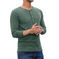 thumbnail image 2 of Coloody Mens Fashion Casual Front Placket Basic Long Sleeve Henley T-Shirts, 2 of 5