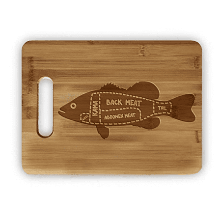 Laser Engraved Bamboo Cutting Board - Fish Meat Map Laser Engraved Bamboo Cutting Board - Wedding, Housewarming, Anniversary, Birthday, Holiday, Gift