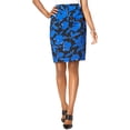 thumbnail image 1 of Falda lápiz Kasper Estampado Floral para mujer azul 6, 1 of 2
