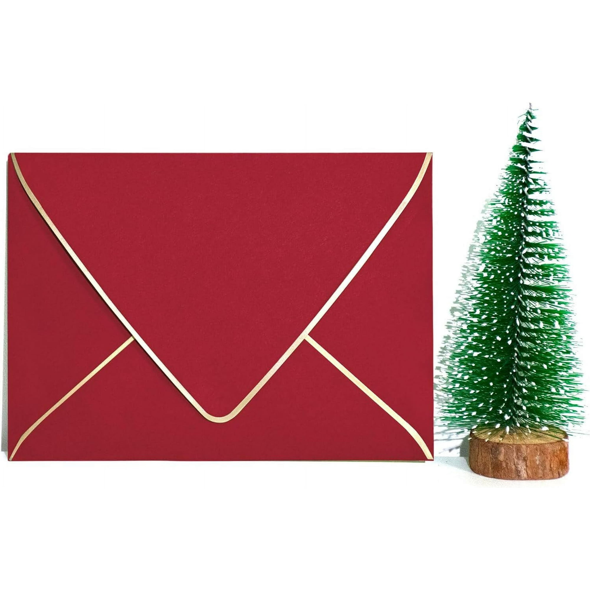 100-Pack A7 Red Envelopes - 5.25x7.25 Inches, Perfect For 5x7 Photos, Cards & Invitations