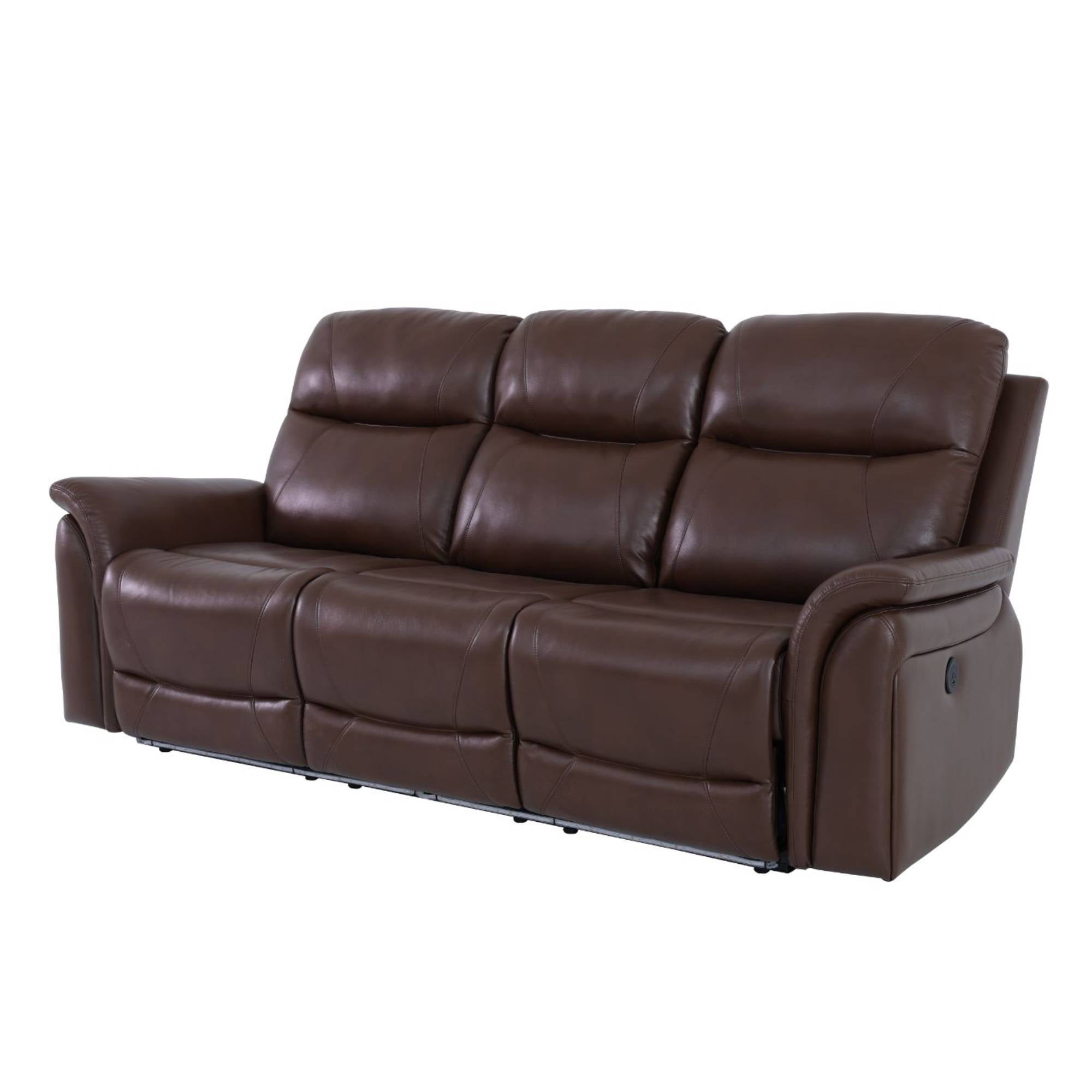 Electric Recliner Sofa Chair Leather Power Recliner Couches with Wireless Charger, USB Ports for Adults Living Room, Brown