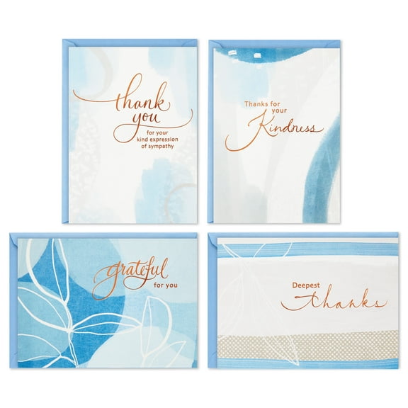 Hallmark Funeral Thank You Cards, Abstract Watercolor (24 Thank You for Your Sympathy Cards with Envelopes)