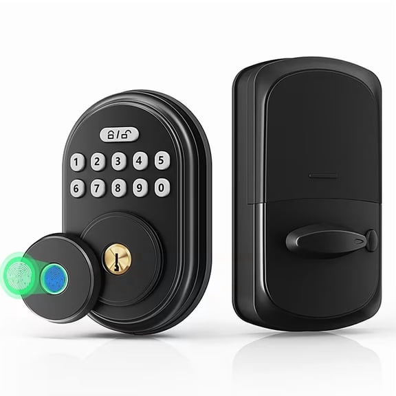 Fingerprint Door Lock, Keyless Entry Door Lock for Front Door, Electronic Keypad Deadbolt, Auto-Lock, Easy Installation, Black