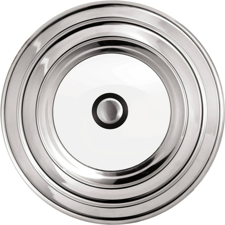 Cook N Home Stainless Steel Universal Lid with Glass Center Fits 8