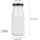 thumbnail image 2 of 3pcs 250ml Glass Milk Bottle with Pretty Black Lids Small Glass Jars for Decoration, 2 of 5