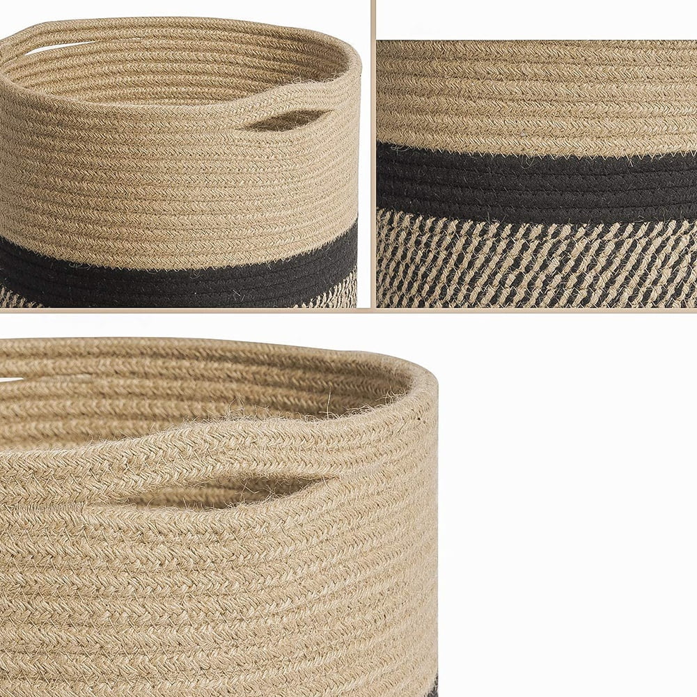 Rope Woven Plant Basket 10inch Jute Plant Basket for Plant Pots Indoor Flower Pot Covers Decorative Round Tree Planter Basket Modern Closet Storage Bin for Home Decor