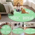 thumbnail image 5 of Laundry 8FT Round Area Rugs for Living Room Wash Dry Fold Repeat Arrows Love Heart Green Ultra-Thin Non-Slip Round Rugs Machine Washable Low Pile Circle Carpet for Bedroom Kitchen Nursery, 5 of 9