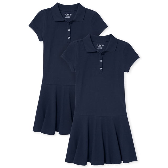 Vestido tipo Polo para Niñas The Children's Place Uniform de 4 Años Paquete de 2