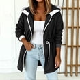 thumbnail image 2 of FRSASU Women's Jackets Waterproof Lightweight Zip Up Drawstring Hoodies Windbreaker Hiking Outdoor with Hooded Black, 2 of 7