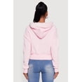 thumbnail image 5 of Women's Faux Fur Trim Zip Front Hoodie with Pom Poms, 5 of 5