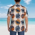 thumbnail image 6 of Daiia Vintage Botanical Butterfly Art Hawaiian Shirt for Men Gentle Cotton Regular Short Sleeve Casual-Medium, 6 of 9