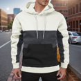 thumbnail image 2 of CONZONE Men's Hoodies Patchwork Color Hoodie for Men Long Sleeve Pullover Hooded Sweatshirt Soft Fall Winter Sweatshirts With Pocket, 2 of 5