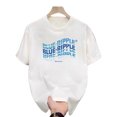 thumbnail image 1 of T-Shirt Décontracté d'Été Blanc Imprimé Hommes Femmes Extérieur Respirant Coton Chemise Ronde, 1 of 1