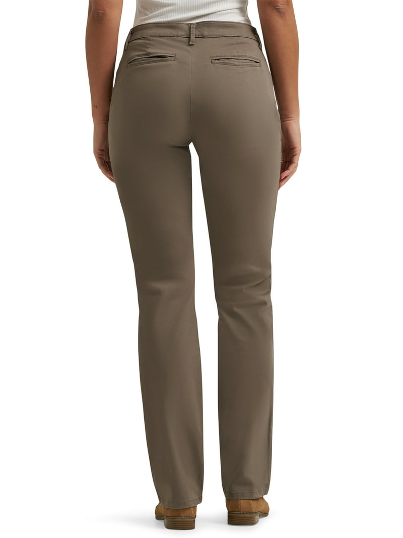 【LE / エルイー】everyday slacks Women's Everyday Side Zip Pants Dark Khaki : simple changing