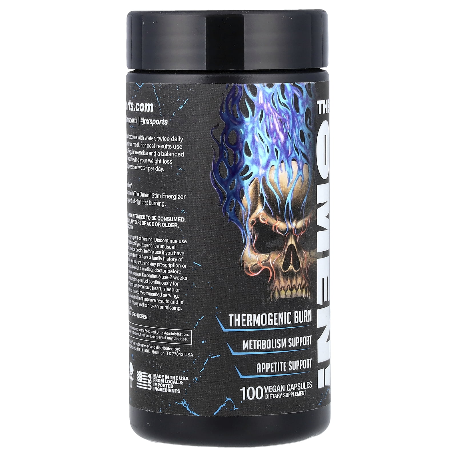 JNX Sports® The Omen! Non-Stimulant Fat Burner + Weight Loss 100 Capsules