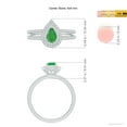 thumbnail image 4 of ANGARA Natural Split Shank Pear Emerald and Diamond Double Halo Ring in 14K White Gold for Women (Size-6x4mm) | May Birthstone, Birthday, Anniversary, Jewelry Gift for Women | Natural Emerald Ring, 4 of 8