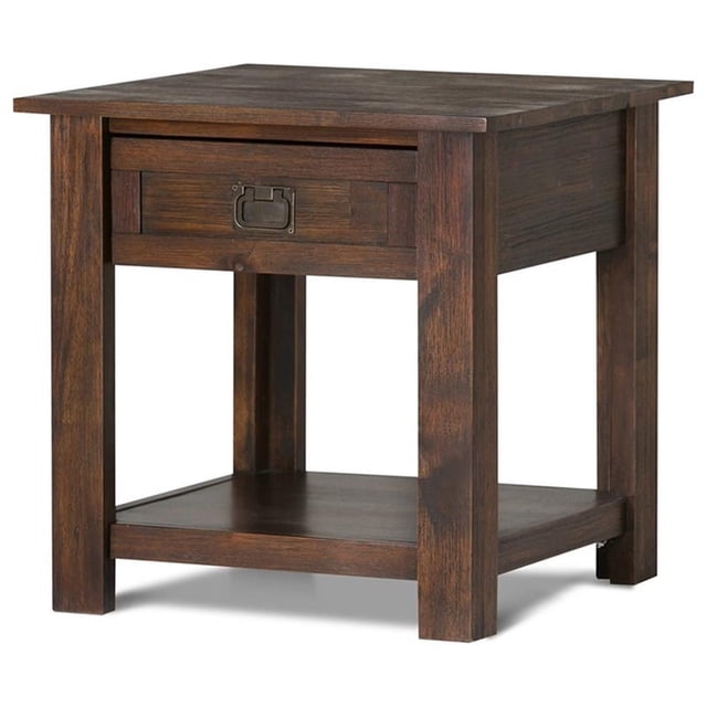 Allora Table d'Appoint en Brun Charbon Vieilli