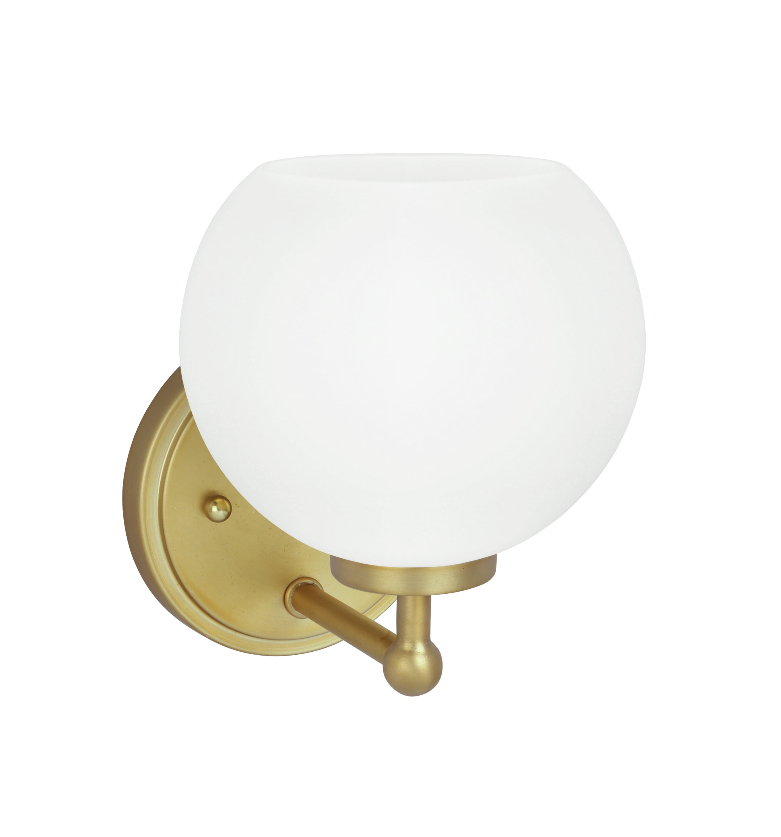 Aspen Creative 62222, One-Light Metal Bathroom Vanity Wall Light Fixture, 5-7/8" Wide, Transitional Design in Gold