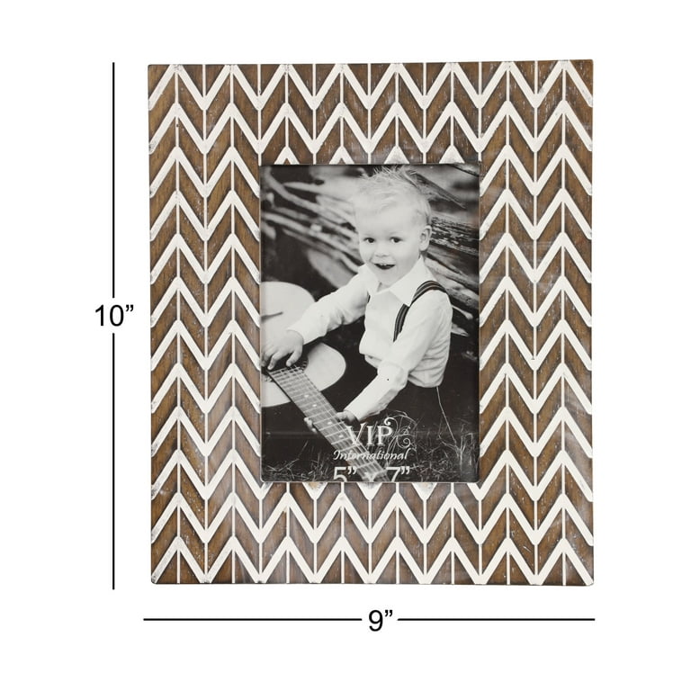 Herringbone Photo Frame - Pecan, 4x6, Tabletop