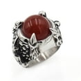 thumbnail image 3 of HIJONES Men's Women's Stainless Steel Dragon Claw Ring with Red and Black Stones Couples Gift Biker Punk Halloween Jewelry Red Size 10, 3 of 6