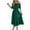 Green, variant on Women Summer Dresses Boho Off Shoulder Short Sleeve Ruffle Hem Midi Dress Elegant Smocked Elastic Waist Flowy A Line Tiered Beach Dresses Green M