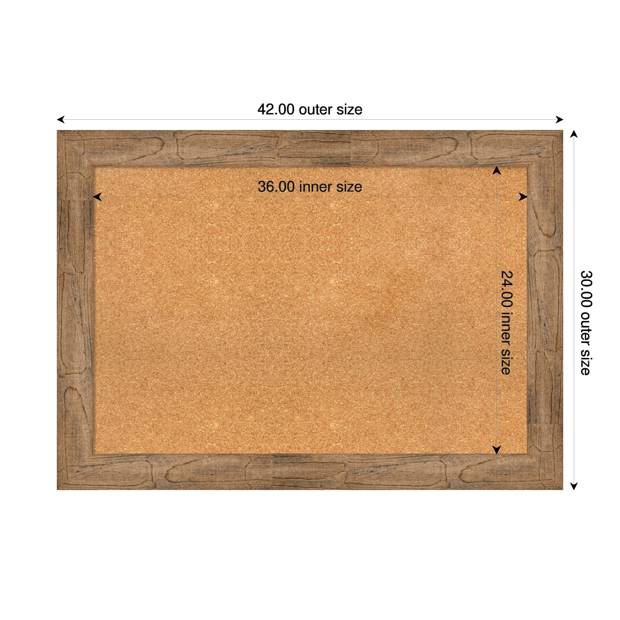 Amanti Art Natural Cork Board Wood Framed Owl Brown Bulletin Board 42 in. x 30 in.