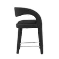 thumbnail image 3 of Counter Stool Chair, Black, Fabric, Bar Pub Cafe Bistro Dining Kitchen Hospitality Restaurant, Modern Contemporary HB35928, 3 of 10