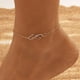thumbnail image 2 of Hebilla de anillo con símbolo infinito retro europeo y americano, tobillera exquisita coreana, distintiva tobillera de playa con incrustaciones de diamantes para mujer, 2 of 6