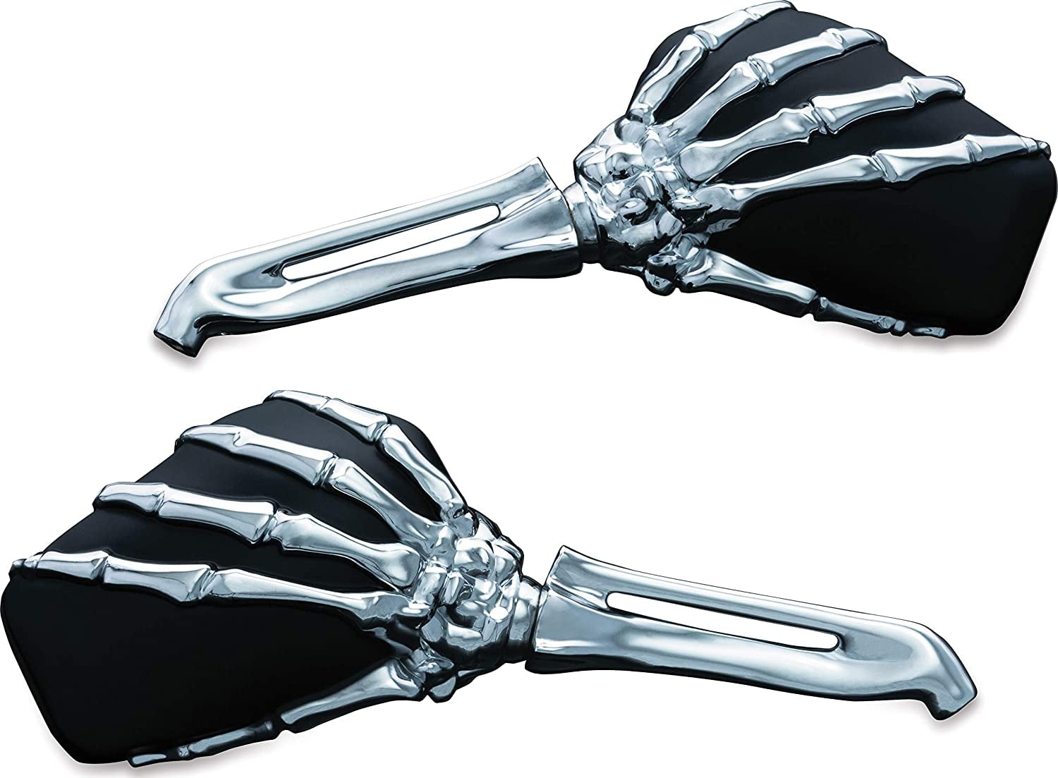 Kawasaki Cruisers side chrome mirrors with skeleton hand motorcycle Free Adapters Honda Suzuki Krator Custom Chrome Motorcycle Skeleton Bone Hands Mirrors Compatible with Most Harley Davidsons 
