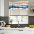 thumbnail image 4 of Blue Coastal Curtain Valances for Windows, Kitchen Valance Window Treatments Panel 2 Pack, Summer Beach Nautical Beige Oil Painted Rod Pocket Short Curtains for Bathroom Bedroom 42 x 12 Inch, 4 of 8