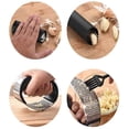thumbnail image 3 of Garlic Press Stainless Steel Garlic Cutter Garlic Press Rocking Crusher with Garlic Peeler and Cleaning Brush, 3 of 5