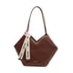 thumbnail image 4 of Bolso tote de cuero para mujer con cierre de cremallera, informal, elegante, tipo hobo Café, 4 of 9