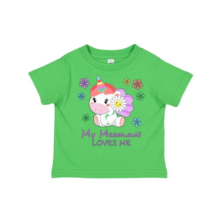 

Inktastic My Meemaw Loves Me- cute unicorn Gift Toddler Boy or Toddler Girl T-Shirt