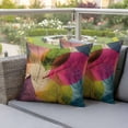 thumbnail image 4 of Colored Leave Pillow Covers 2 Pack Spring Retro Pastoral Plant Pillowcase Waterproof Outdoor Throw Pillow Cover for Patio Garden Square Cushion 16”x16”, 4 of 9