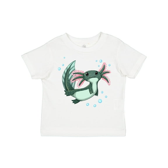 Inktastic Cute Axolotl Swimming with Bubbles Boys or Girls Toddler T-Shirt