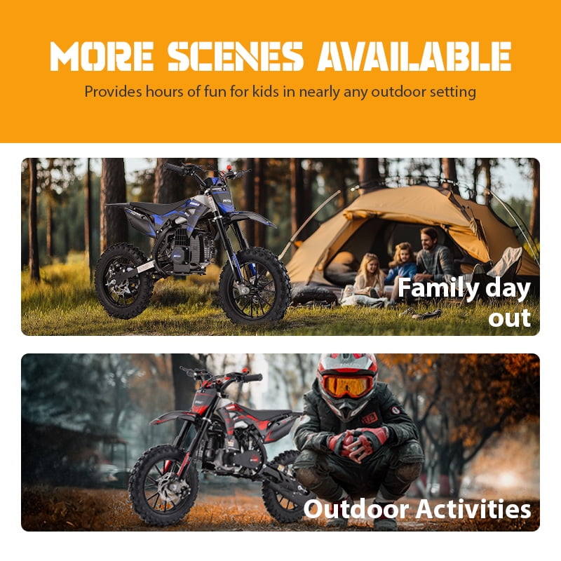 SAY YEAH Gas Dirt Bikes, 50cc 2-Stroke Gas Dirt Bike Dimensions:50x23x32 in,  EPA Approved Engine, Best Gift for Young Motorsport Enthusiasts Top Speed: 20 Mph