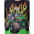 thumbnail image 3 of Monster Jam Boys' Grave Digger Truck Sleep Pajama Set Shorts Crewneck, 3 of 6