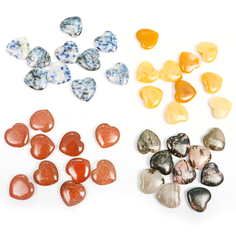 Bulk Heart Shaped Gemstones Mixed Charms Hearts for Jewelry Making Natural  Crystal Stones for Crafts-15 pcs (Heart-15pcs)¡