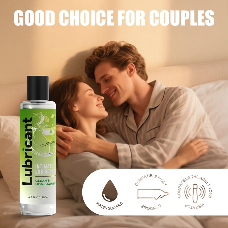 No Rinse Water-Based Personal Lubricant, No-Residue Flavored Lube, Intimate  Longlasting Non-Sticky Gel for Couples Massage - 6.8 Oz (Mojito) -  Walmart.com