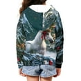 thumbnail image 4 of Uourmeti Christmas Tree Horse Comfy Hooded Sweatshirt for Girls Long Sleeve with Pockets Trendy Casual Loose Fall Top Size 6-9, 4 of 7