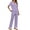 Light Purple-2, variant on Qylux Women's Pajama Set Short Sleeve Adjustable Long Pants Sleepwear Set Soft Two Piece Matching Set with Pockets,Light Pink,XL