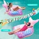 thumbnail image 2 of Flotador inflable para piscina con forma de cola de sirena con portavasos para niñas, 2 of 7