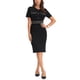thumbnail image 2 of Vestido de tubo de manga corta para mujer Inspire Chic, elegante, con contraste de color, vestido midi para el trabajo, talla XL, negro, 2 of 6