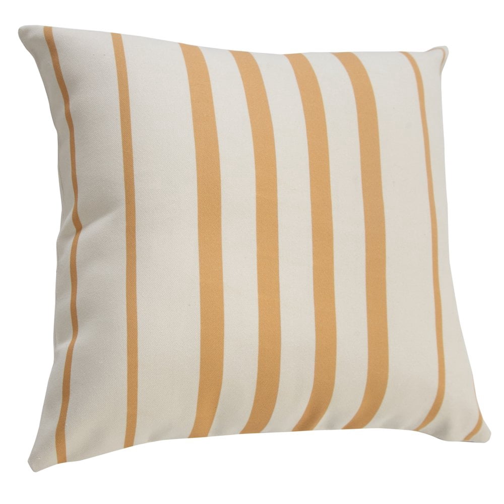 LR Home Ox Bay Hand-Woven Yellow/White Stripe Recycled P.E.T Yarn Pillow Cover
