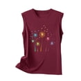 thumbnail image 4 of ZQUUVOU Tank Top For Women Summer Crew Neck Printed Tops (Burgundy,S), 4 of 4